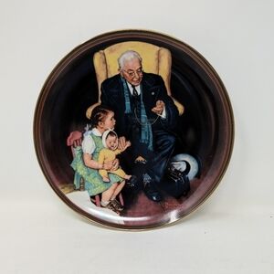 Vintage Norman Rockwell  8.5" decorative plate with papers. Tender Loving Care.